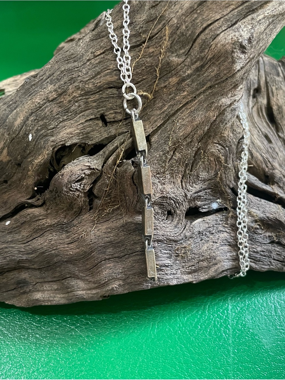 Brutalist Obelisk Pillars Modernist Pendant Hand Made by Me Bahaus Necklace